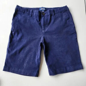 Polo Ralph Lauren Shorts Boys Chino Navy Blue Size 16 Inseam 7.5" Flat Front